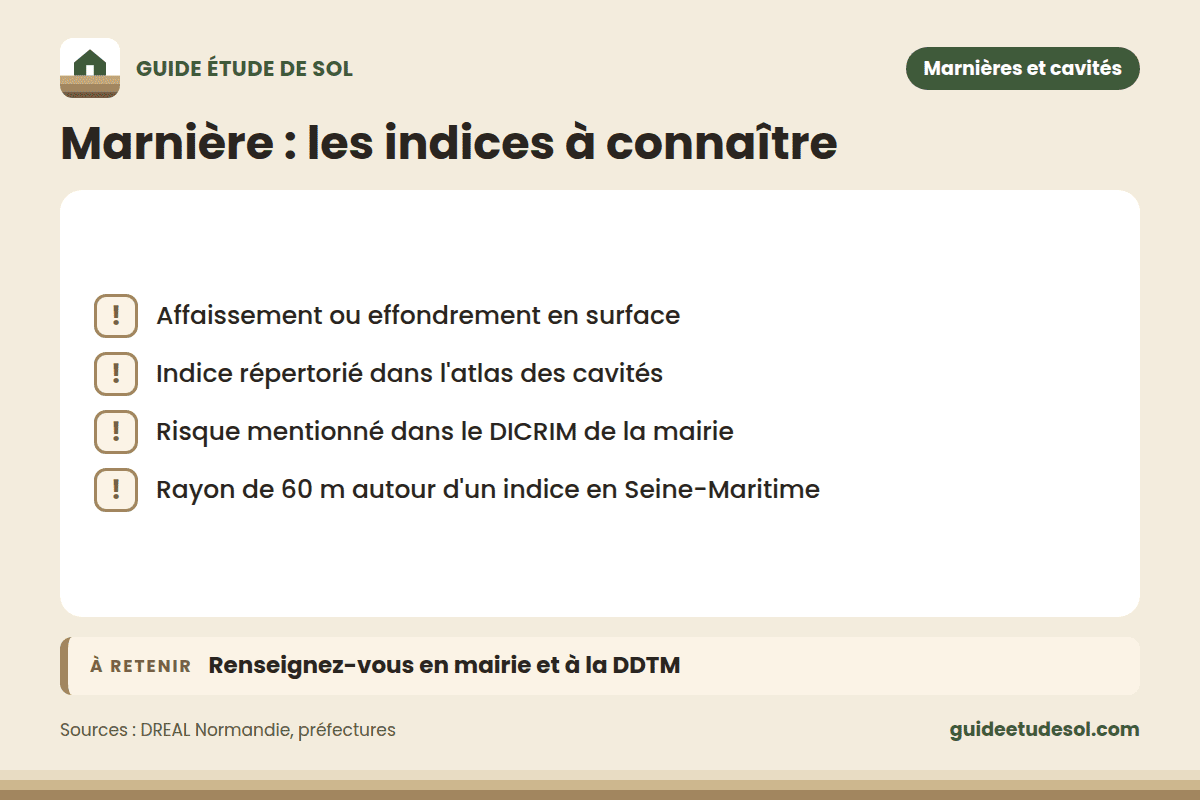 Fiche pratique en quatre points : Marnière : les indices à connaître